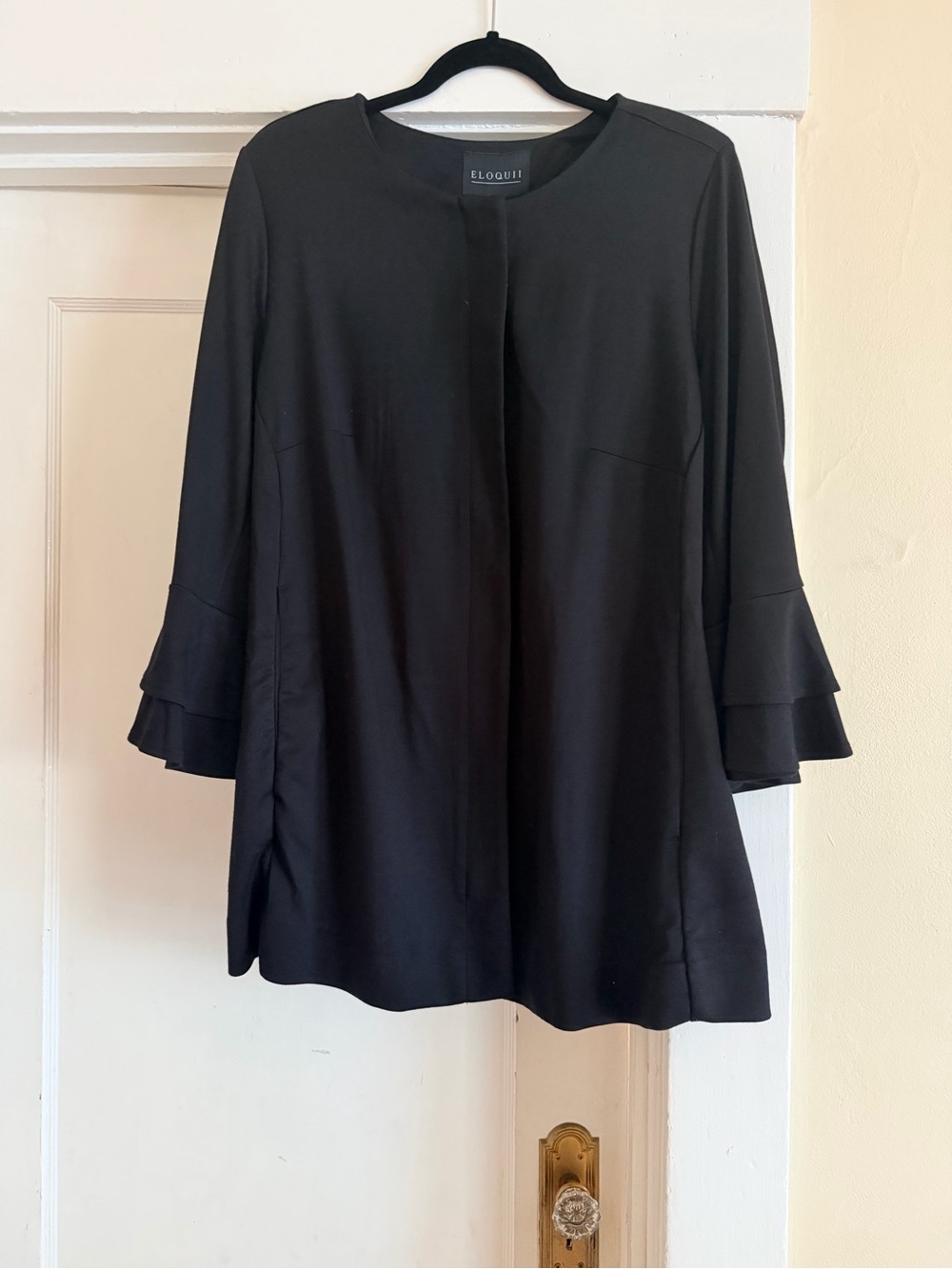 Eloquii Black Tiered Sleeve Swing Jacket Top Size 18 Plus Size